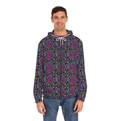 Full-Zip Hoodie (AOP), Capricorn, Zodiac v3, Pattern