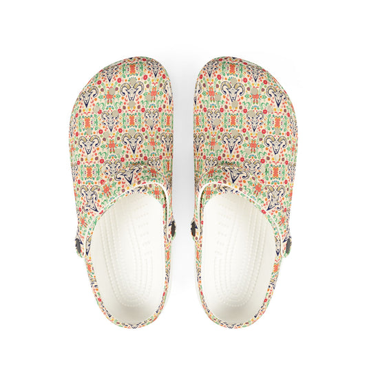 EVA Foam Rubber Shoes, (AOP), Aries, Zodiac v3, Pattern