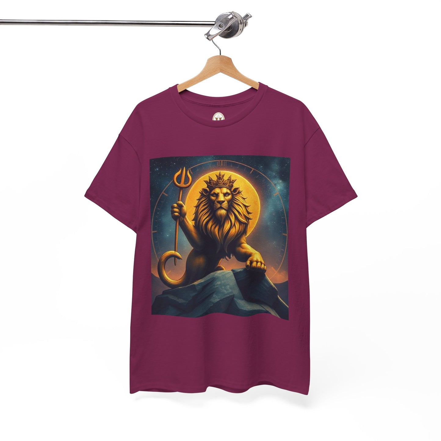 Unisex Heavy Cotton T-Shirt, King of Lions v2, Leo Zodiac Design