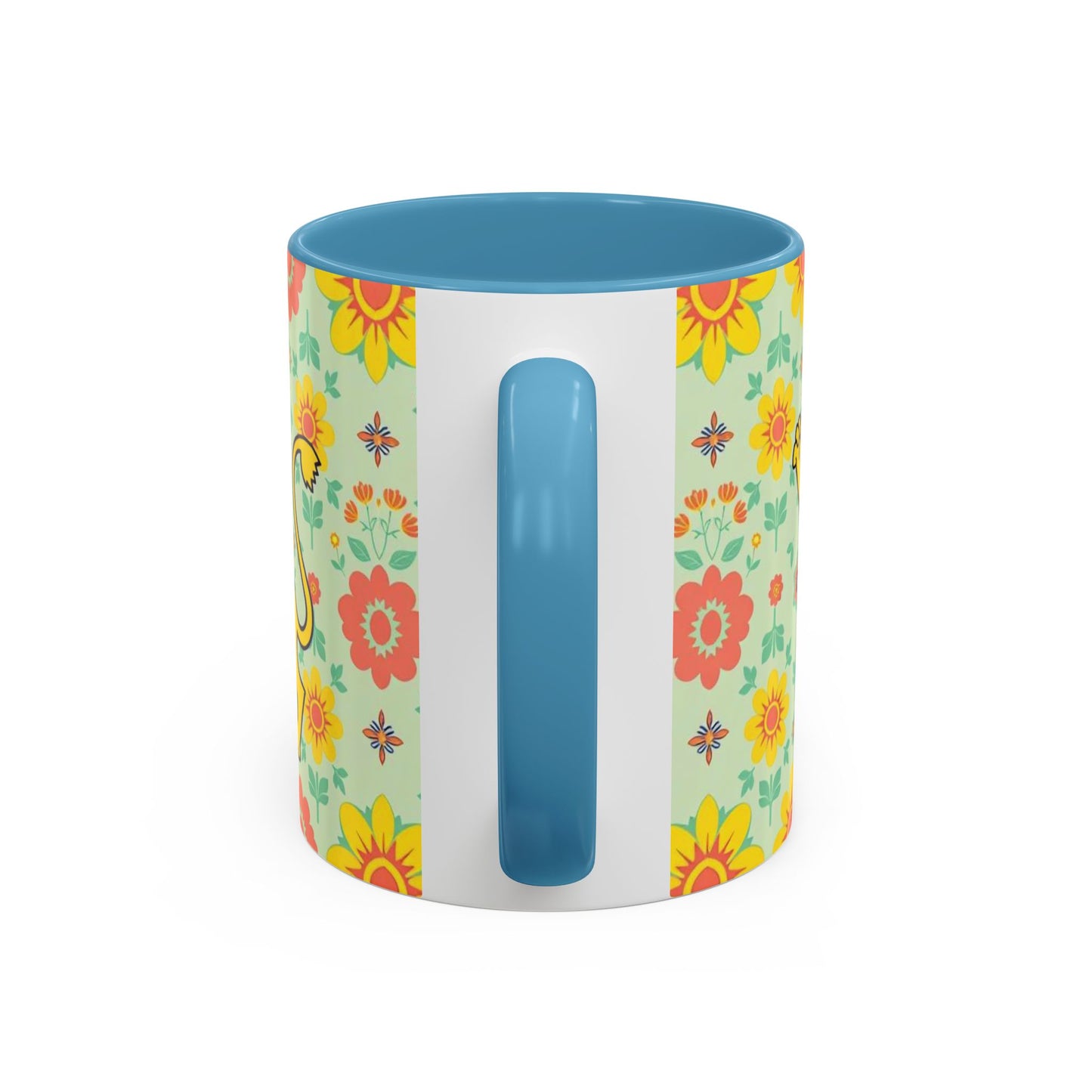 Accent Coffee Mug, Leo, Zodiac v2, Flower Pattern, (11, 15oz)