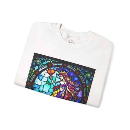 Unisex Heavy Blend™ Crewneck Sweatshirt, Glass, Aquarius Zodiac Design