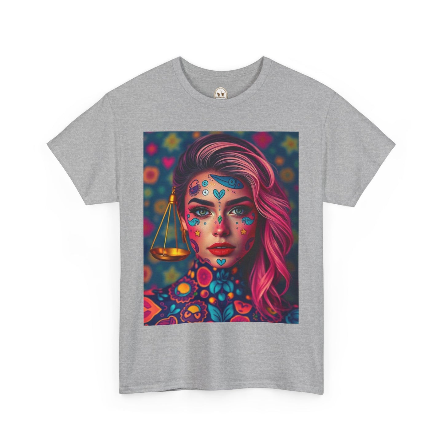 Unisex Heavy Cotton T-Shirt, Libra, Zodiac v2, Sexy Art