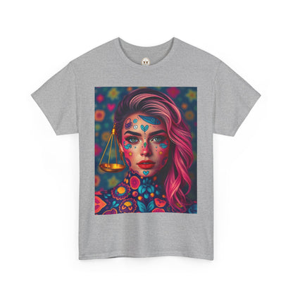 Unisex Heavy Cotton T-Shirt, Libra, Zodiac v2, Sexy Art