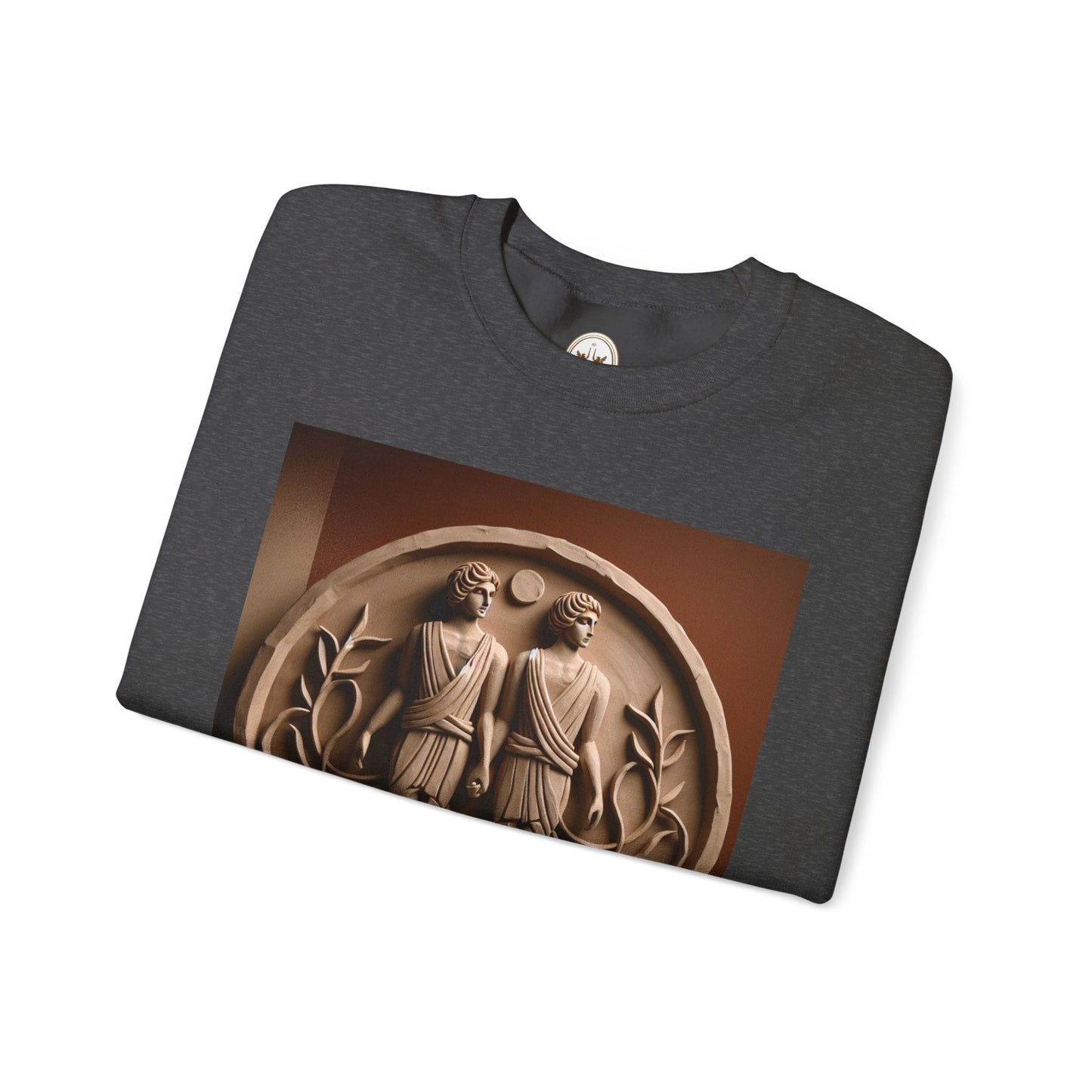 Unisex Heavy Blend™ Crewneck Sweatshirt, Stone Twins, Gemini Zodiac Design
