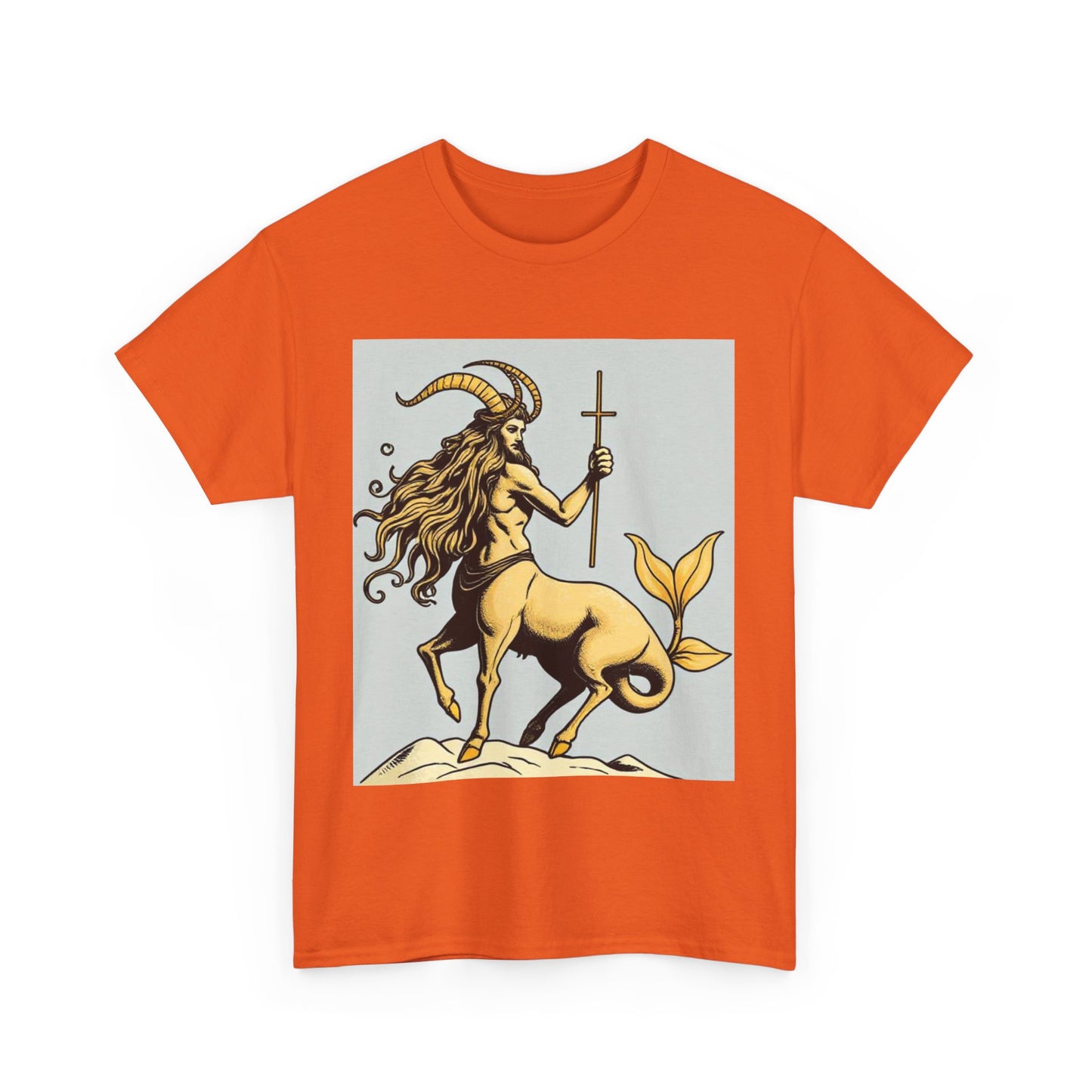 Unisex Heavy Cotton T-Shirt, Capricorn God v3, Zodiac Design