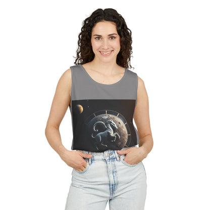 Unisex Garment-Dyed, Tank Top, Aries Design, Planet Animal, 100% Ringspun US cotton