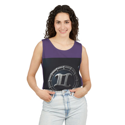 Unisex Garment-Dyed, Tank Top, Gemini Design, Space Symbol v1, 100% US cotton