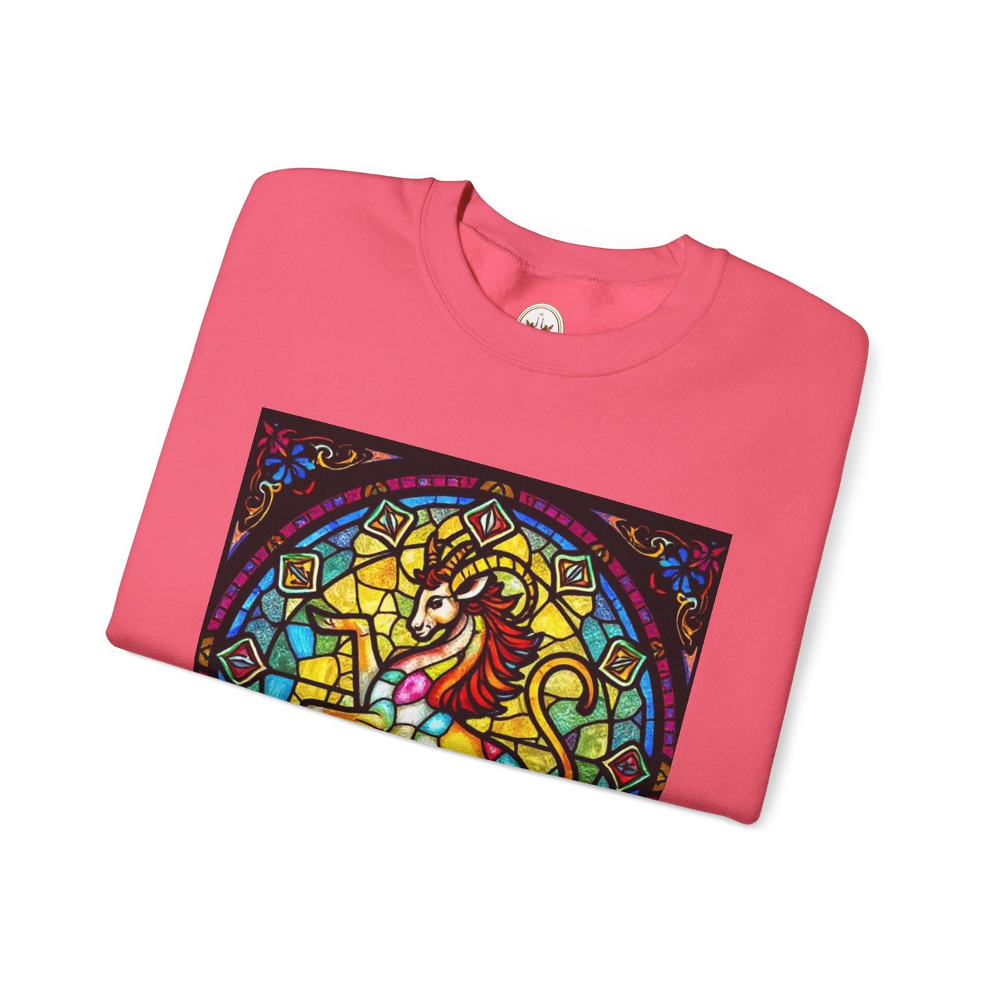 Unisex Heavy Blend™ Crewneck Sweatshirt, Glass, Capricorn Zodiac Design