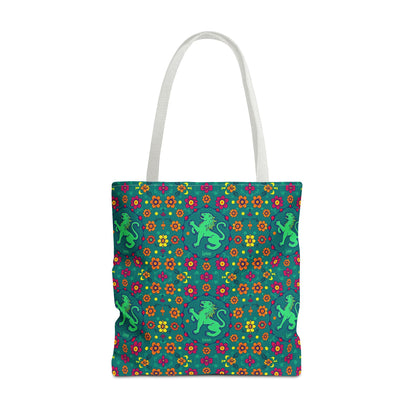 Tote Bag (AOP), Leo, Zodiac v1, Flower Pattern