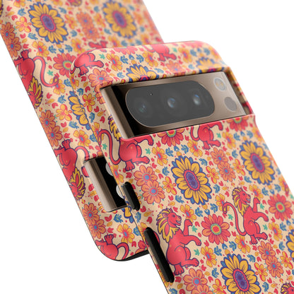 Tough Cases, Leo, Zodiac v1, Flower Pattern