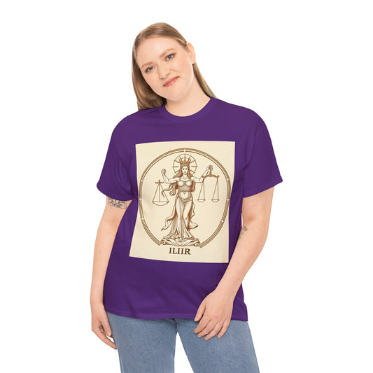 Unisex Heavy Cotton T-Shirt, Libra Goddess v1, Zodiac Design