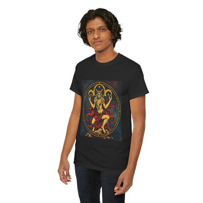 Unisex Heavy Cotton T-Shirt, Aries God 3v, Zodiac Design