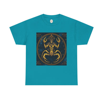 Unisex Heavy Cotton T-Shirt, Scorpion King 1v, Cancer Zodiac Design