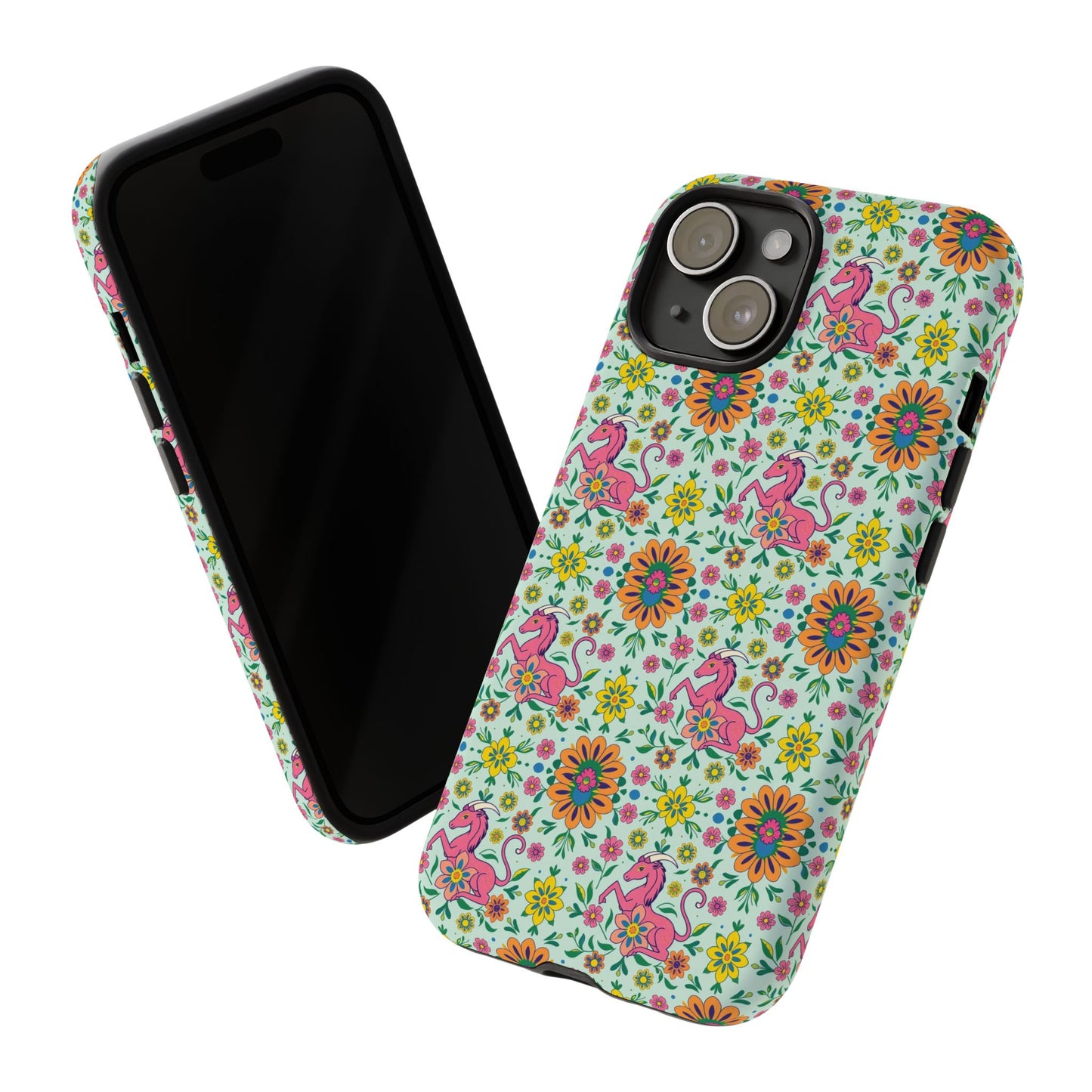 Tough Cases, Aquarius, Zodiac, Flower Pattern