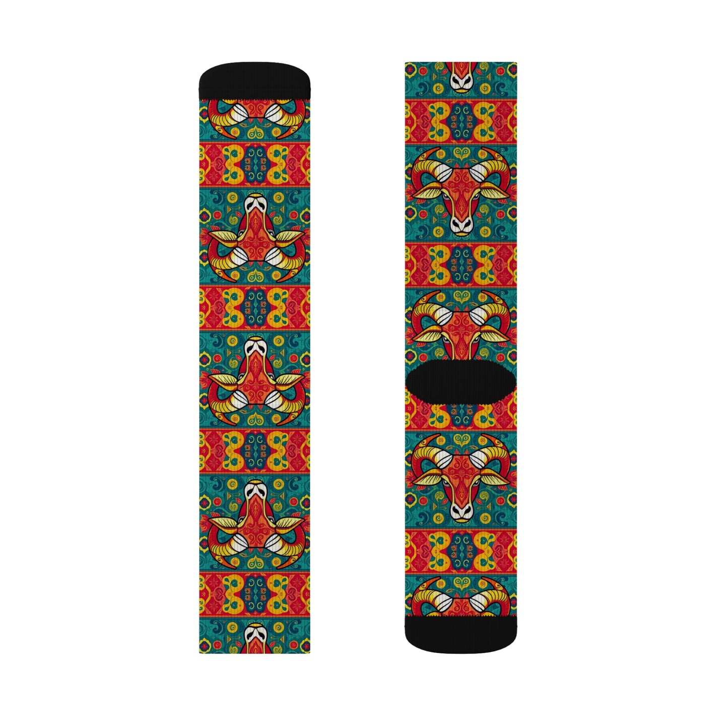 Sublimation Socks, Taurus, Zodiac v3, Pattern