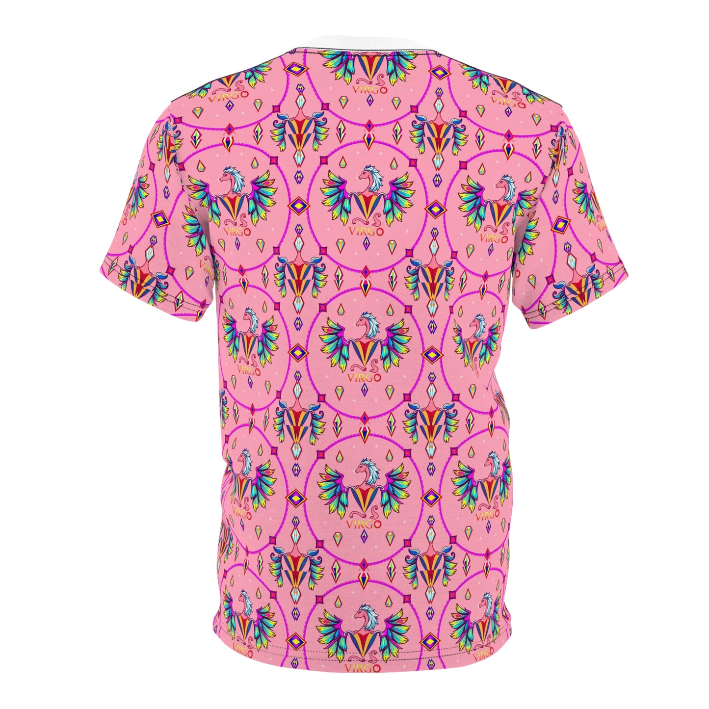 Unisex Cut & Sew T-Shirt, (AOP), Virgo, Zodiac v2, Jewels Pattern