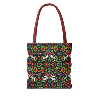 Tote Bag (AOP), Taurus, Zodiac v1, Flower Pattern