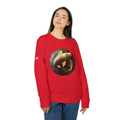 Adidas, Unisex Fleece Crewneck Sweatshirt, Pisces, Space Animal, Zodiac