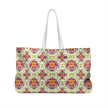 Weekender Bag, Cancer, Zodiac v4, Flower Pattern