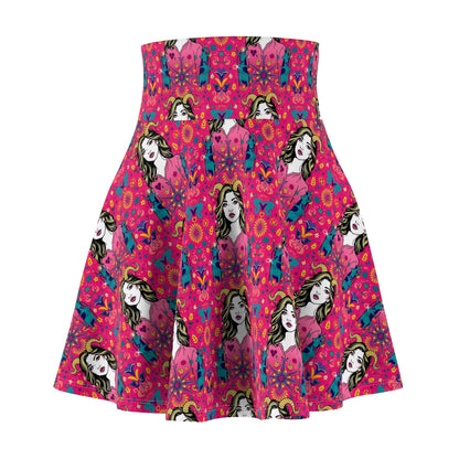Women's Skater Skirt, (AOP), Capricorn, Zodiac v4, Sexy Pattern