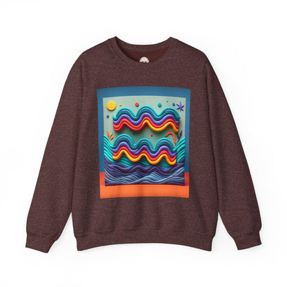 Unisex Heavy Blend™ Crewneck Sweatshirt, Water Painting, Aquarius Zodiac Design
