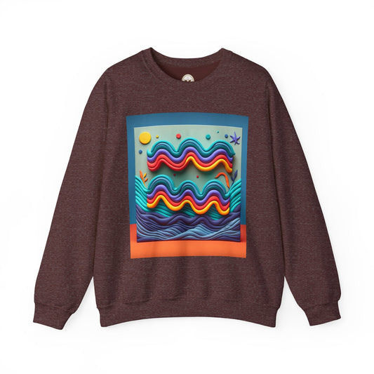 Unisex Heavy Blend™ Crewneck Sweatshirt, Water Painting, Aquarius Zodiac Design