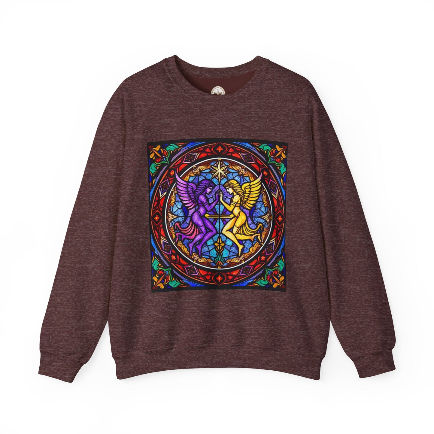 Unisex Heavy Blend™ Crewneck Sweatshirt, Glass, Gemini Zodiac Design