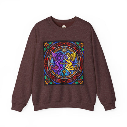 Unisex Heavy Blend™ Crewneck Sweatshirt, Glass, Gemini Zodiac Design