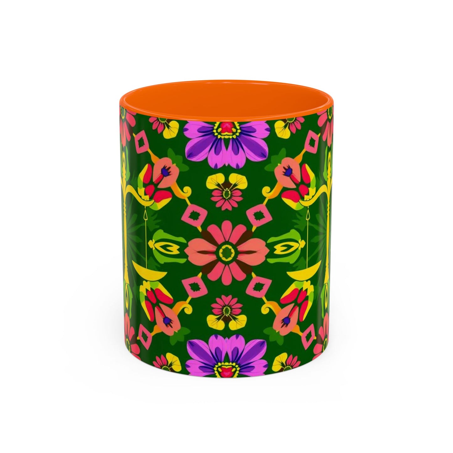 Accent Coffee Mug, Libra, Zodiac, Flower Pattern, (11, 15oz)