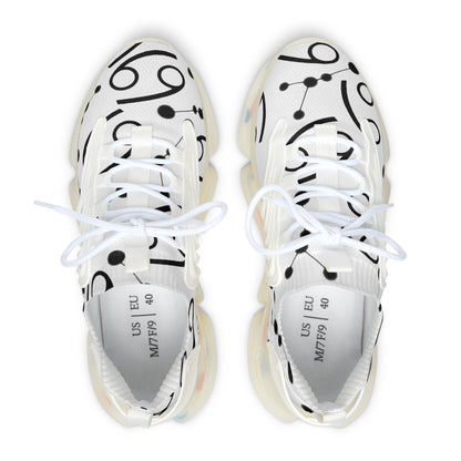 Women's Mesh Sneakers, Constellation & Symbol, Cancer Zodiac Sign, AOP