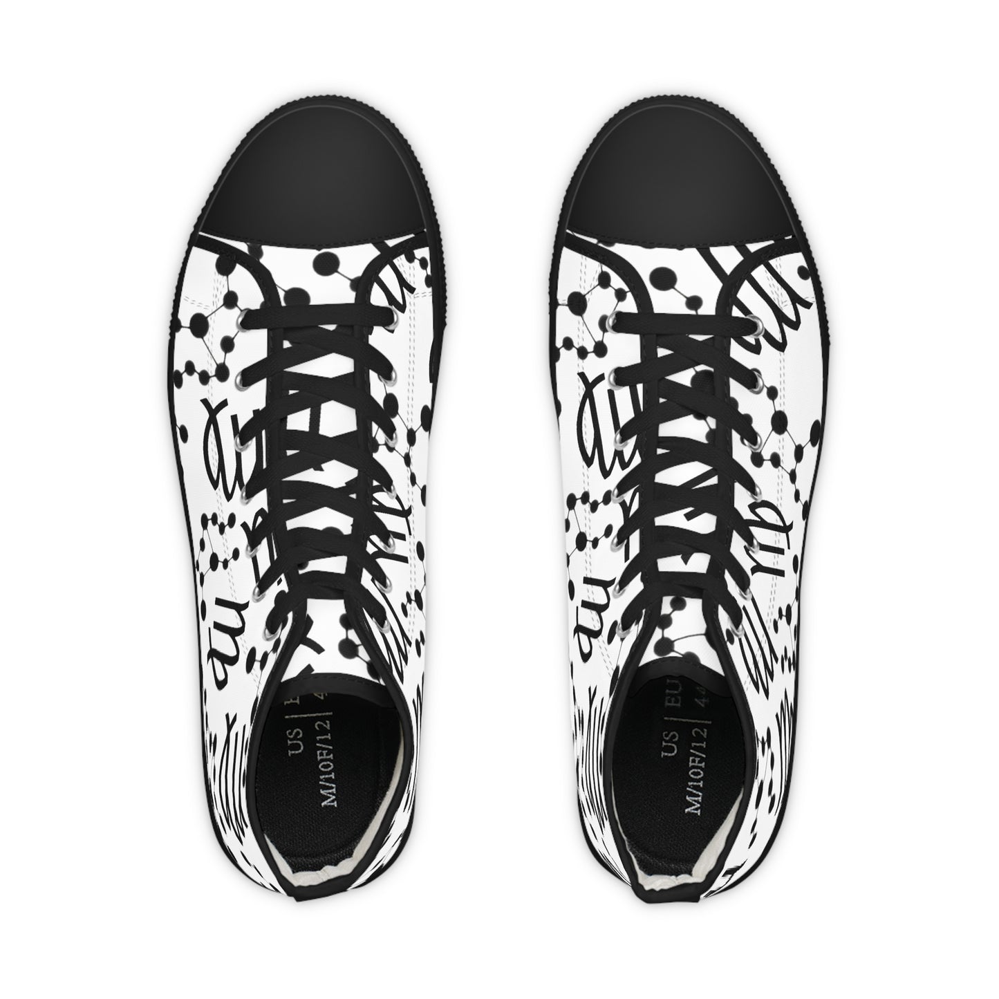 Men's High Top Sneakers, Breathable polyester canvas, Virgo Zodiac Design