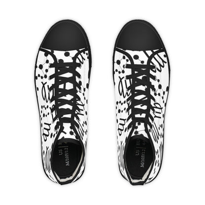 Men's High Top Sneakers, Breathable polyester canvas, Virgo Zodiac Design