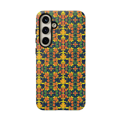 Tough Cases, Libra, Zodiac v3, Flower Pattern