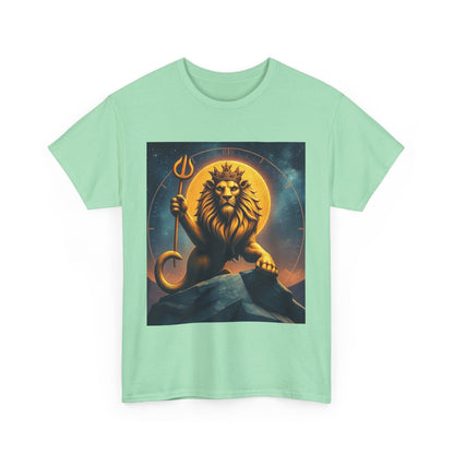 Unisex Heavy Cotton T-Shirt, King of Lion v3, Leo Zodiac Design