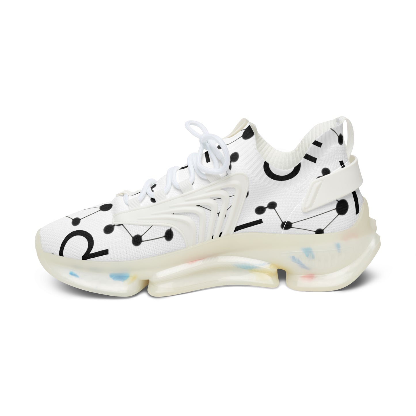Women's Mesh Sneakers, Constellation & Symbol, Libra Zodiac Sign, AOP