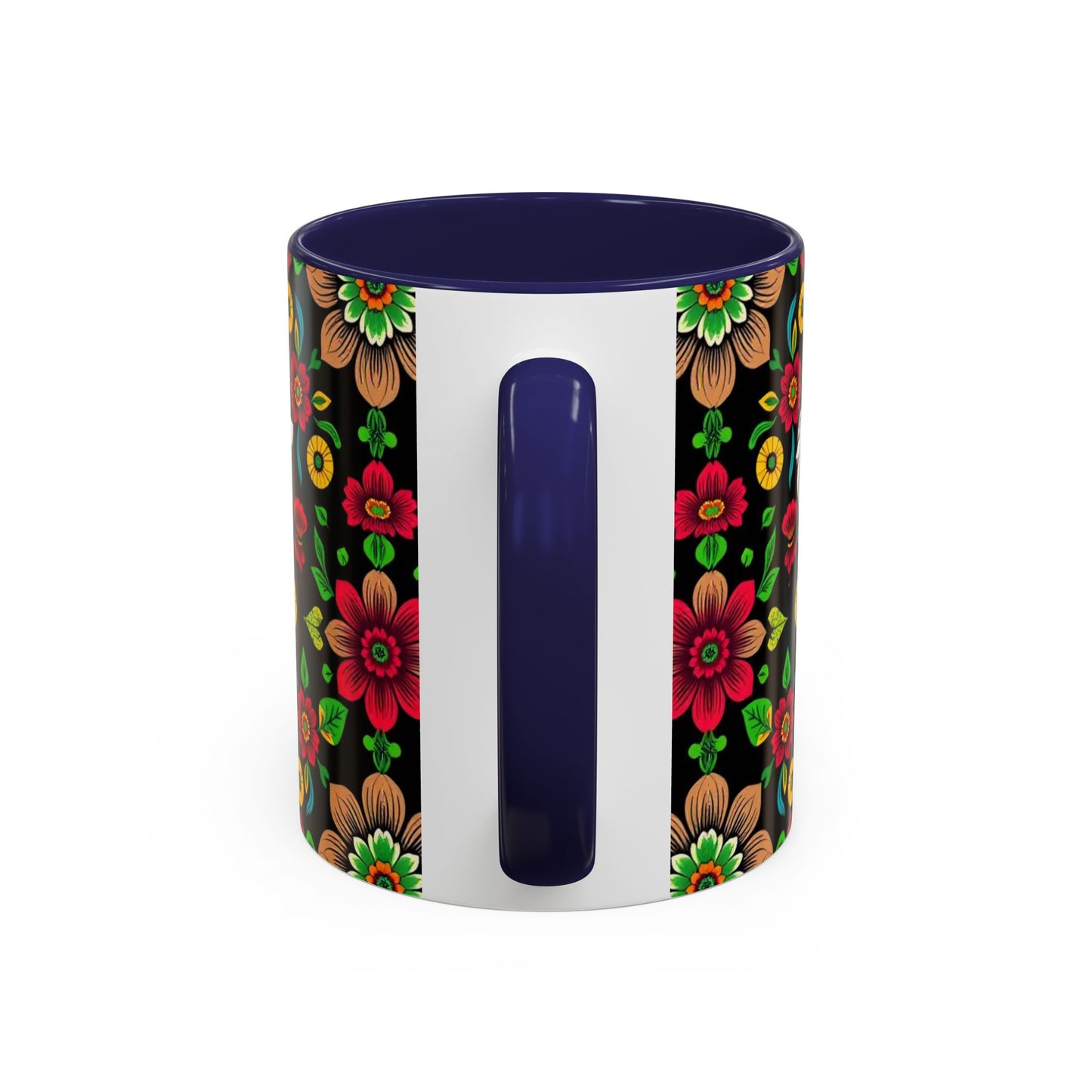 Accent Coffee Mug, Gemini, Zodiac v4, Flower Pattern, (11, 15oz)