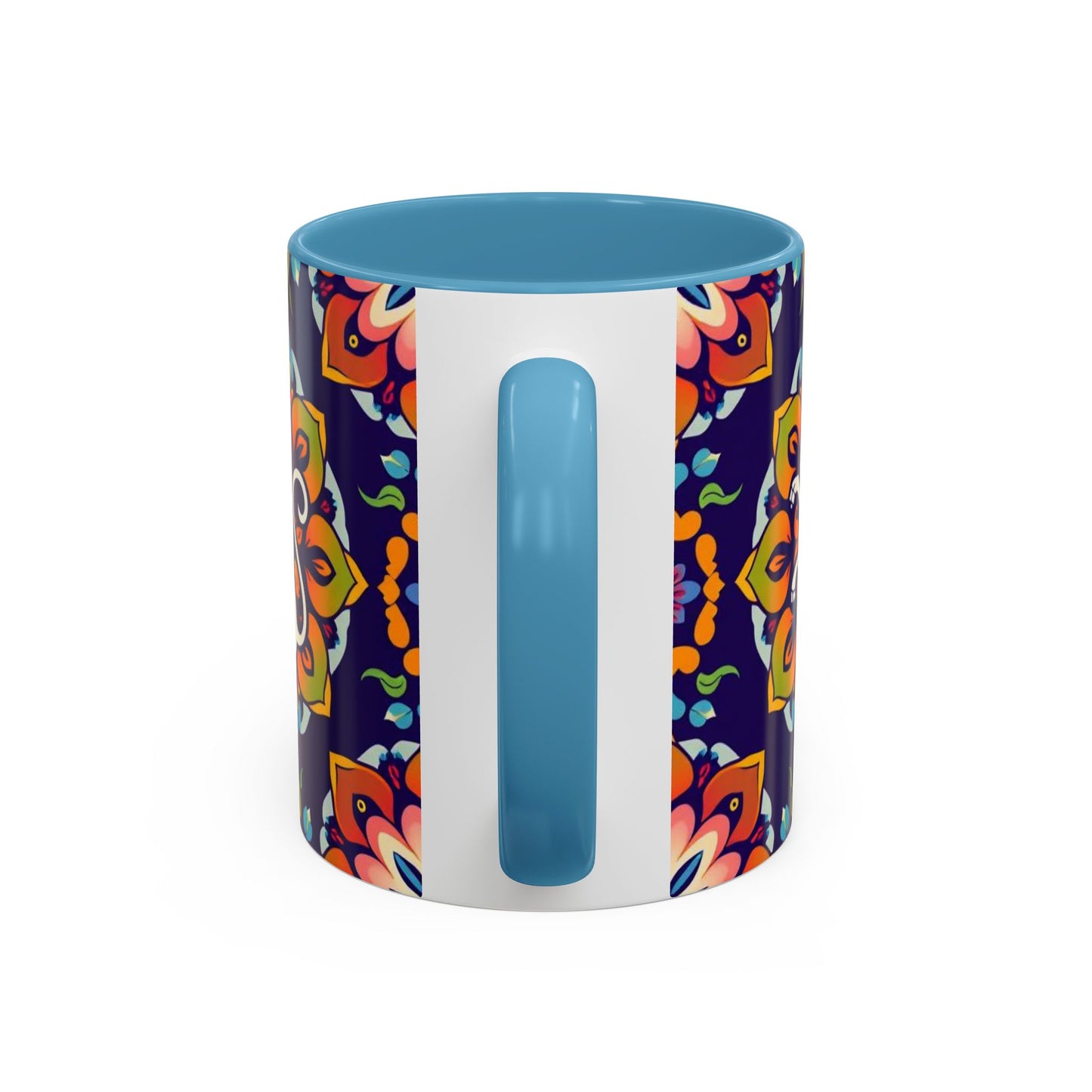 Accent Coffee Mug, Virgo, Zodiac v4. Flower Pattern, (11, 15oz)