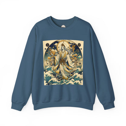 Unisex Heavy Blend™ Crewneck Sweatshirt, Anime Capricorn God,  Zodiac Design