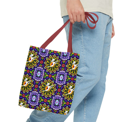 Tote Bag (AOP), Sagittarius, Zodiac v2, Flower Pattern