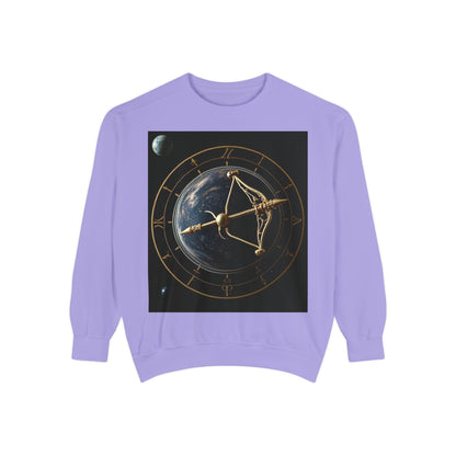 Garment-Dyed Sweatshirt, Unisex, Space Symbol Design v1, Sagittarius