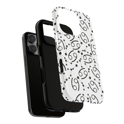 Tough Cases with the Cancer Zodiac sign for iPhone, Samsung Galaxy, and Google Pixel devices