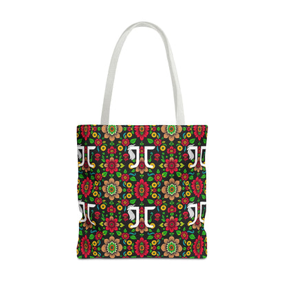 Tote Bag, (AOP), Gemini, Zodiac, Flower Pattern