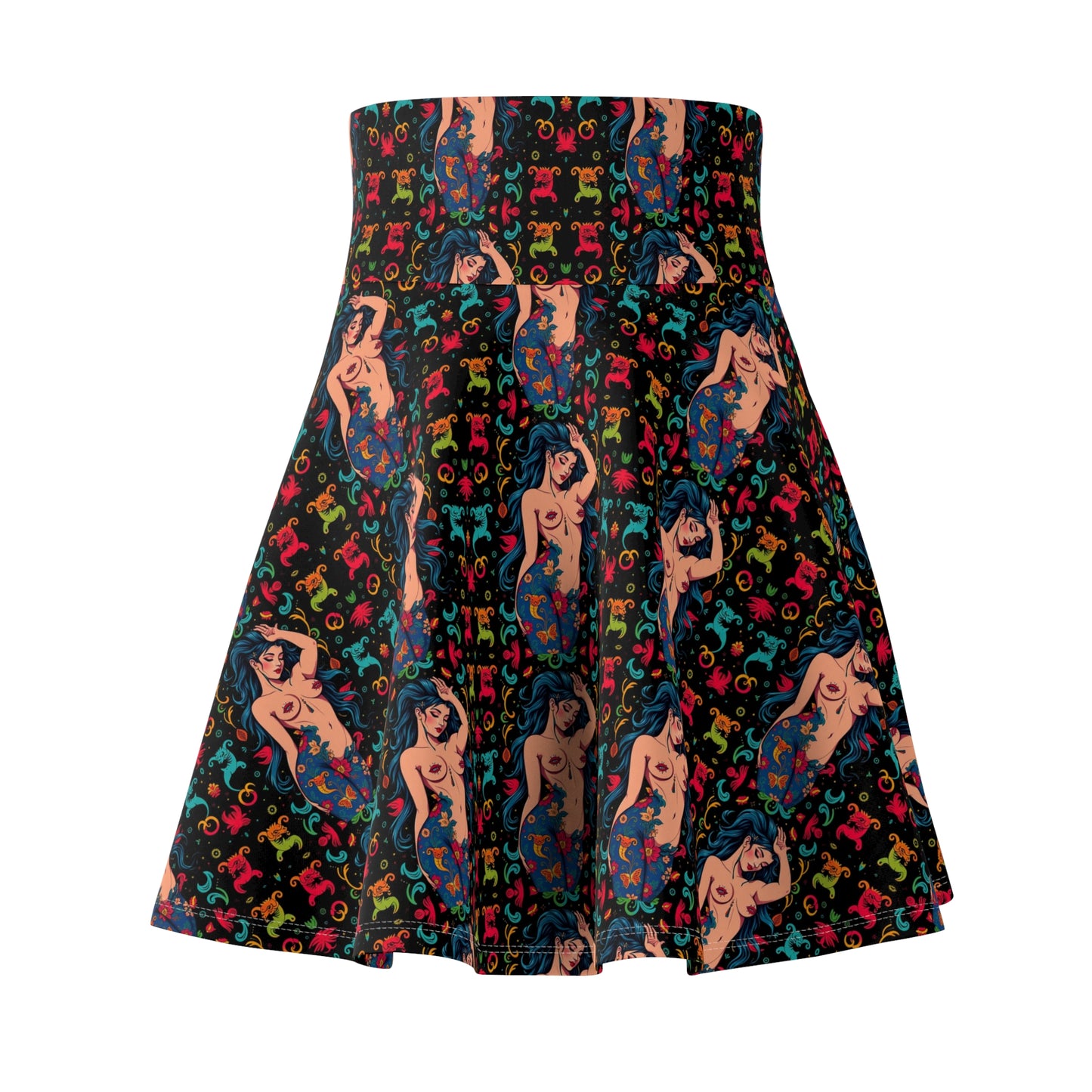 Women's Skater Skirt, (AOP), Aquarius, Zodiac v2, Sexy Pattern