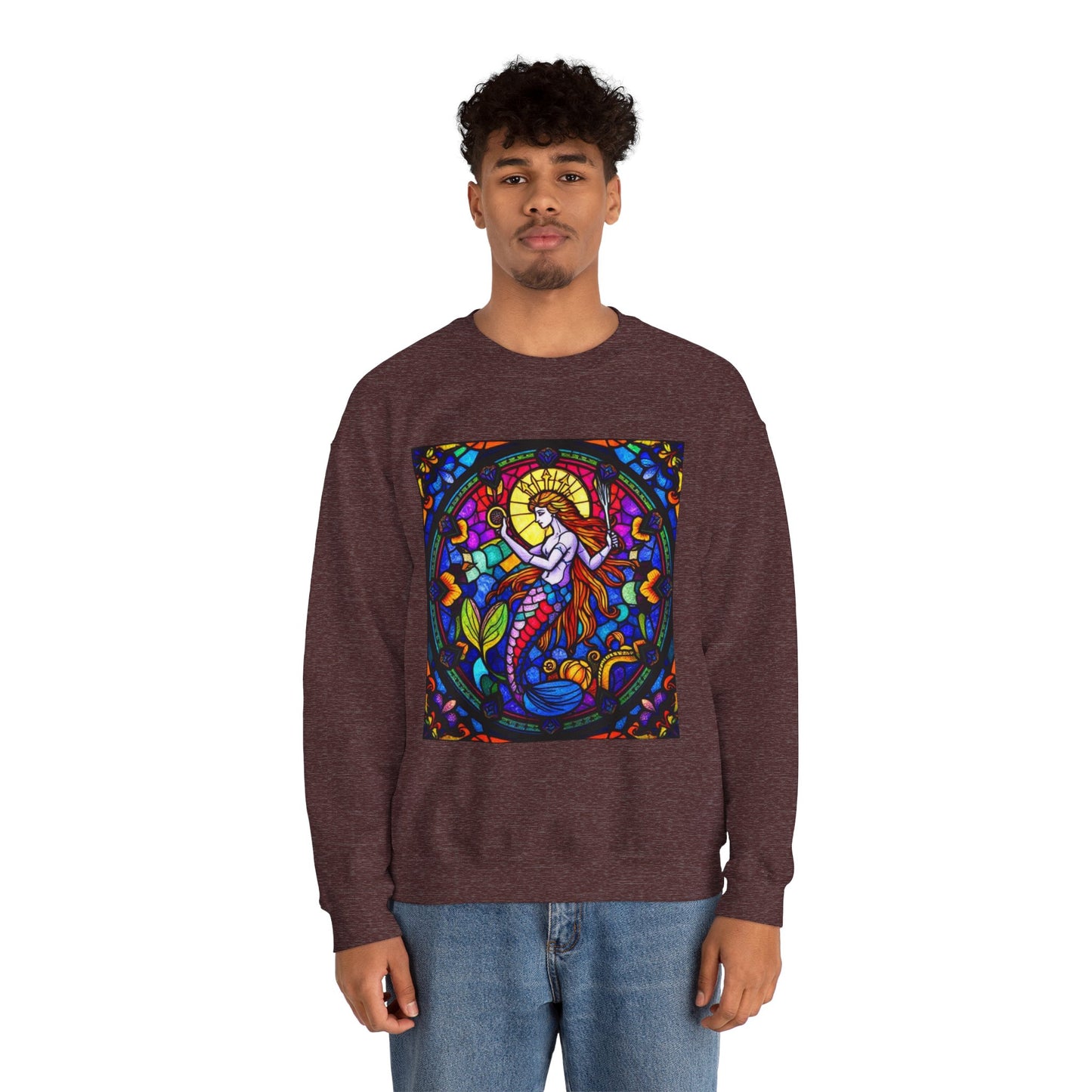 Unisex Heavy Blend™ Crewneck Sweatshirt, Glass 1, Aquarius Zodiac Design