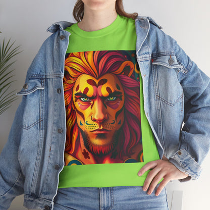 Unisex Heavy Cotton T-Shirt, Leo, Zodiac v2, Sexy Art