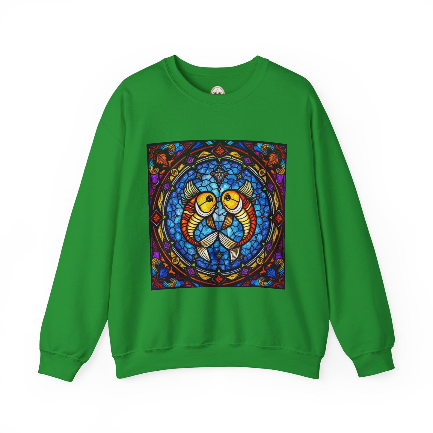 Unisex Heavy Blend™ Crewneck Sweatshirt, Glass 1, Pisces Zodiac Design