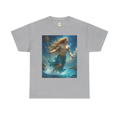 Unisex Heavy Cotton T-Shirt, Realistic, Aquarius Zodiac Design