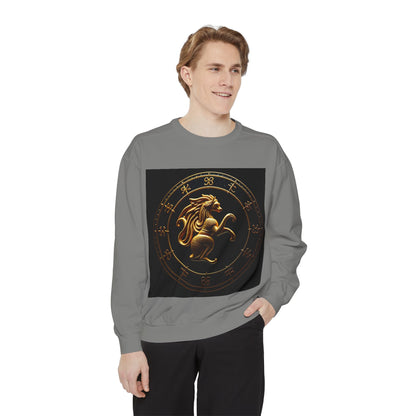 Garment-Dyed Sweatshirt, Unisex, Space Animal Design v1, Virgo
