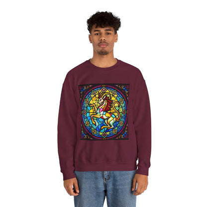 Unisex Heavy Blend™ Crewneck Sweatshirt, Glass, Capricorn Zodiac Design