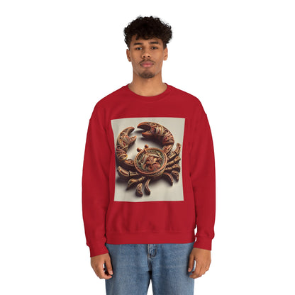 Unisex Heavy Blend™ Crewneck Sweatshirt, Crab Artifact, Cancer Zodiac Design
